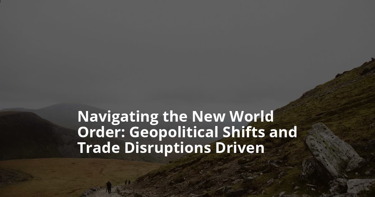 Navigating the New World Order: Geopolitical Shifts and Trade Disruptions Driven by AI